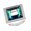 prsten ze SWAROVSKI ELEMENTS guad 14mm v barvě bermuda blue plastový box