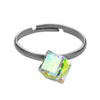 prsten ze SWAROVSKI ELEMENTS kostička 6mm v barvě crystal ab
