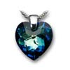 pvek ze SWAROVSKI ELEMENTS srdce hodn brouen 18mm crystal bermuda blue Ag 925/1000 etzek