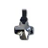 přívěsek ze SWAROVSKI ELEMENTS kříž 20mm crystal black diamond kůže