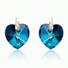 náušnice ze SWAROVSKI ELEMENTS srdce 10,3mm visací crystal bermuda blue Ag 925/1000 krabička