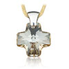 přívěsek ze SWAROVSKI ELEMENTS kříž 20mm crystal golden shadow hedvábí Ag 925/1000