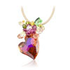 náhrdelník ze SWAROVSKI ELEMENTS srdce  topaz ab + mix color stone