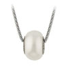 přívěšek ze SWAROVSKI ELEMENTS perlový kroužek steel crystal white řetízek Ag 925/1000