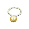 prstýnek ze SWAROVSKI ELEMENTS perla 10mm zlatá Ag 925/1000