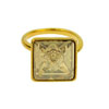 prstýnek zlaté barvy se SWAROVSKI ELEMENTS čtverec 12mm crystal golden shadow