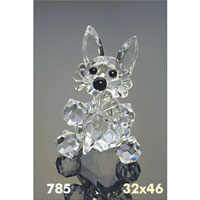 Sklenn kilov figurka zajc s mrkv krystal