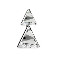 Brož ze SWAROVSKI ELEMENTS triangl malý/velký crystal