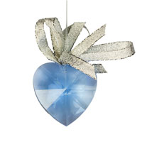 Ornament se SWAROVSKI ELEMENTS srdce 40mm v barvě light sapphire