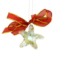 Ornament se SWAROVSKI ELEMENTS mořská hvězda 40mm v barvě crystal moonlight