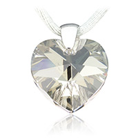 Pvsek ze SWAROVSKI ELEMENTS srdce 18mm crystal silver shade hedvb Ag 925/1000