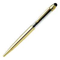 Kuličkové pero v barvě zlaté ze SWAROVSKI ELEMENTS kamínky v barvě jet